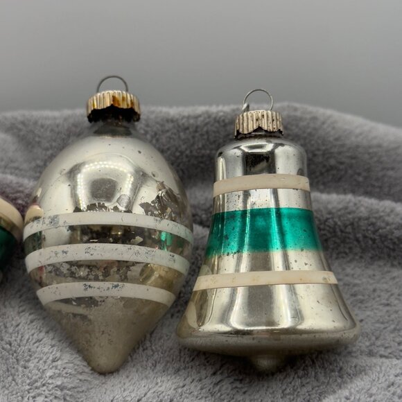 Vintage Mercury Glass Christmas Ornaments Shiny Bright Made in USA - Picture 10 of 12